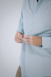 Origins Linen Cotton Shirt . Sky Blue