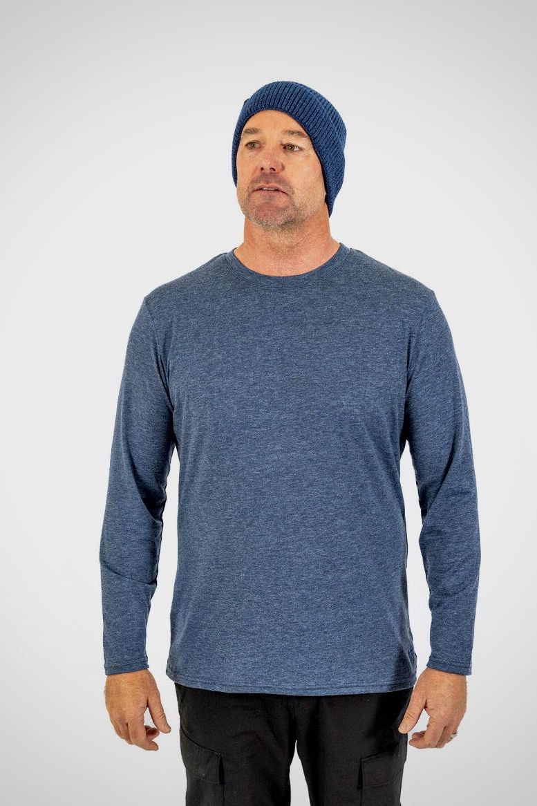 MERINO SHIRT NAVY MARLE