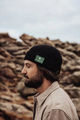 Fisherman Merino Beanie Black
