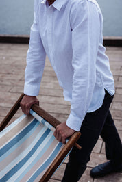 Origins Linen Cotton Shirt. White .