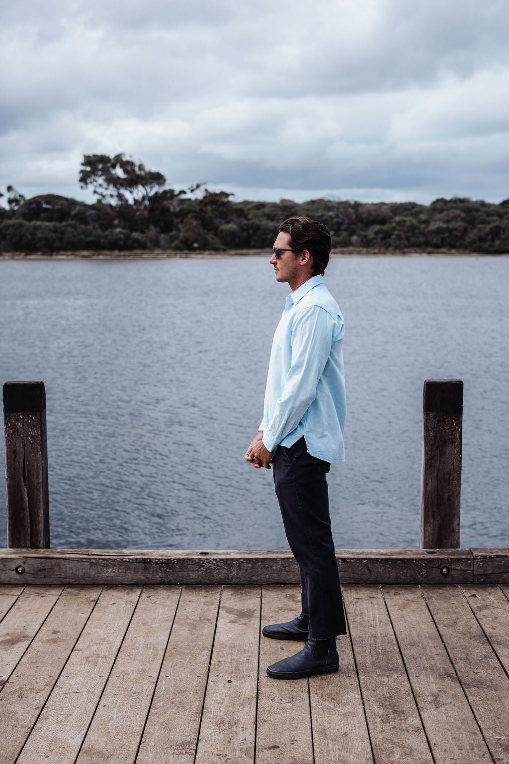 Origins Linen Cotton Shirt . Sky Blue