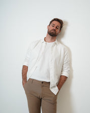 Origins Linen Cotton Shirt. White .