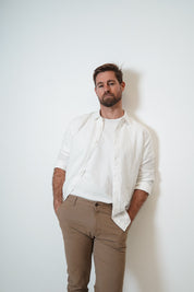 Origins Linen Cotton Shirt. White .