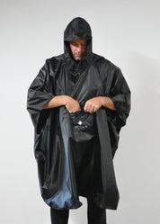 Waterproof Poncho in a Bag - Black