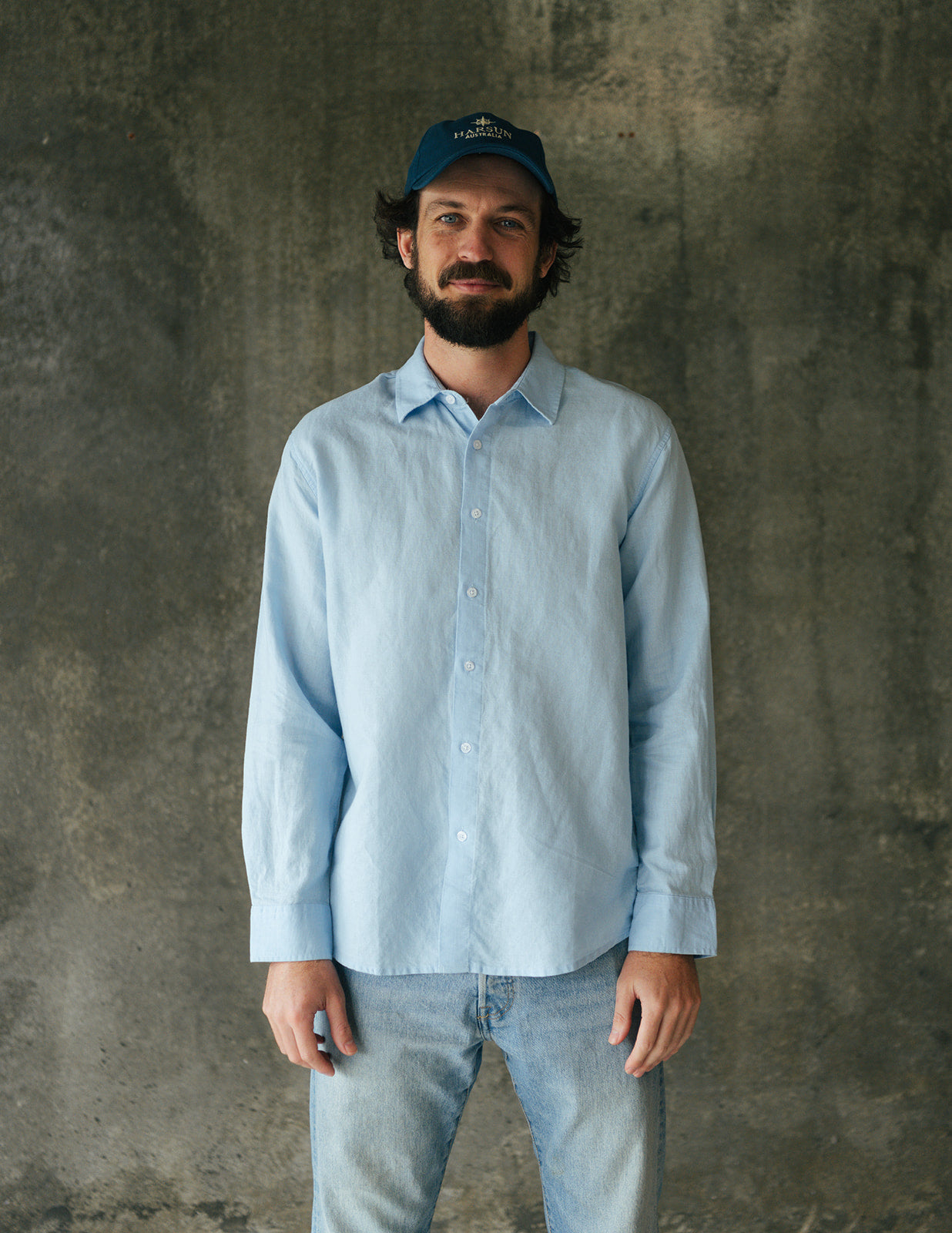 Origins Linen Cotton Shirt . Sky Blue