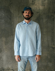 Origins Linen Cotton Shirt . Sky Blue