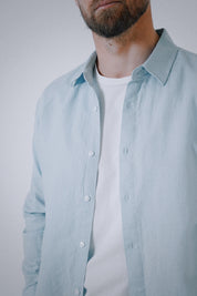 Origins Linen Cotton Shirt . Sky Blue