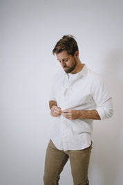 Origins Linen Cotton Shirt. White .
