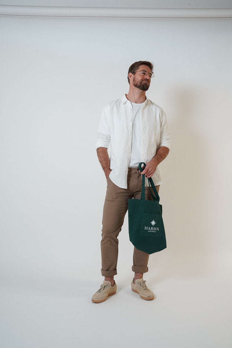 Origins Linen Cotton Shirt. White .