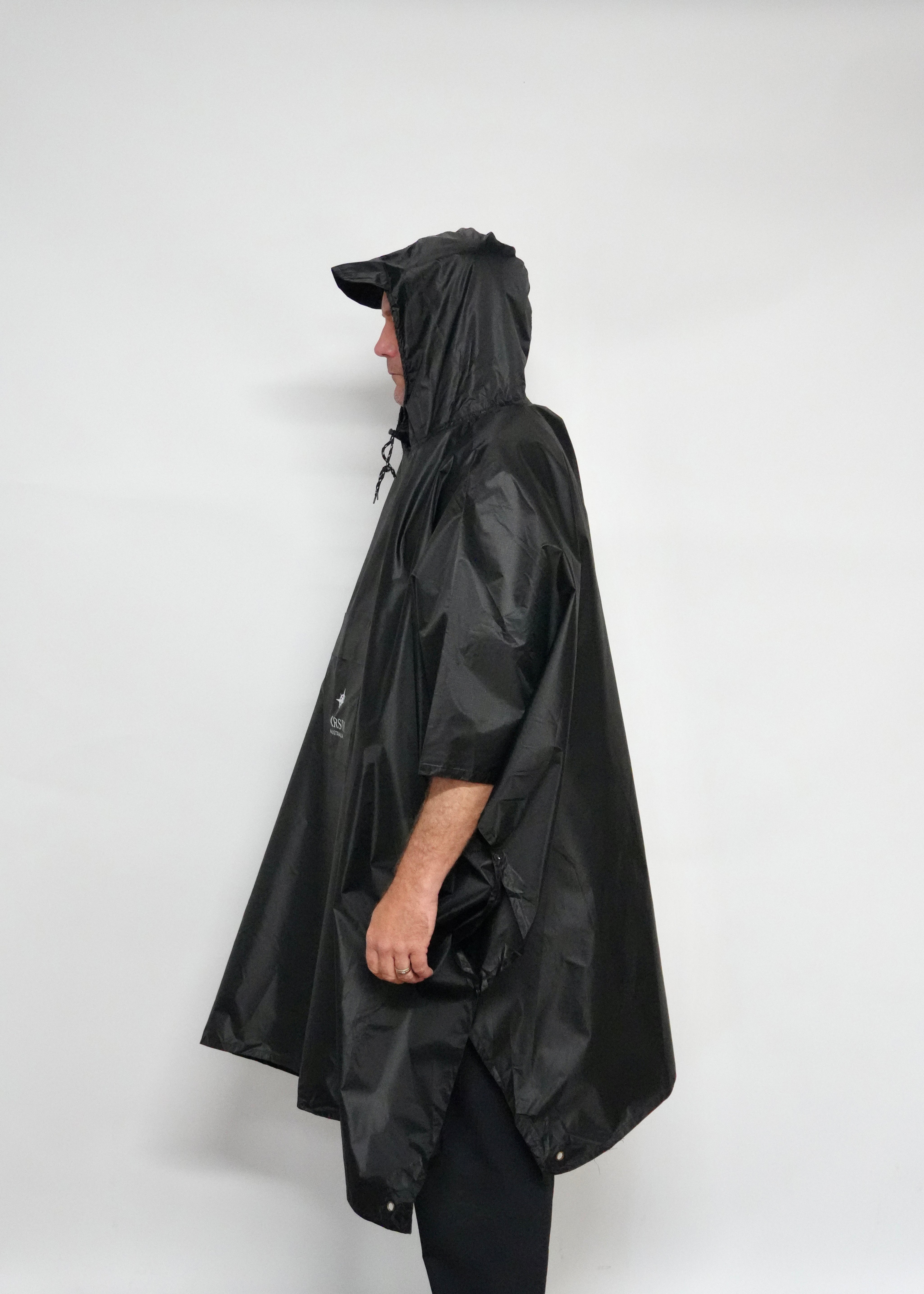 Waterproof Poncho in a Bag - Black