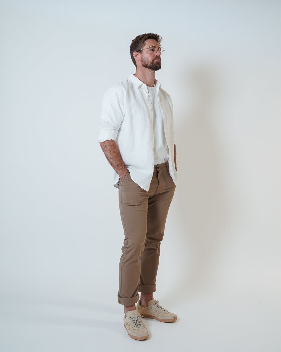 Origins Linen Cotton Shirt. White .