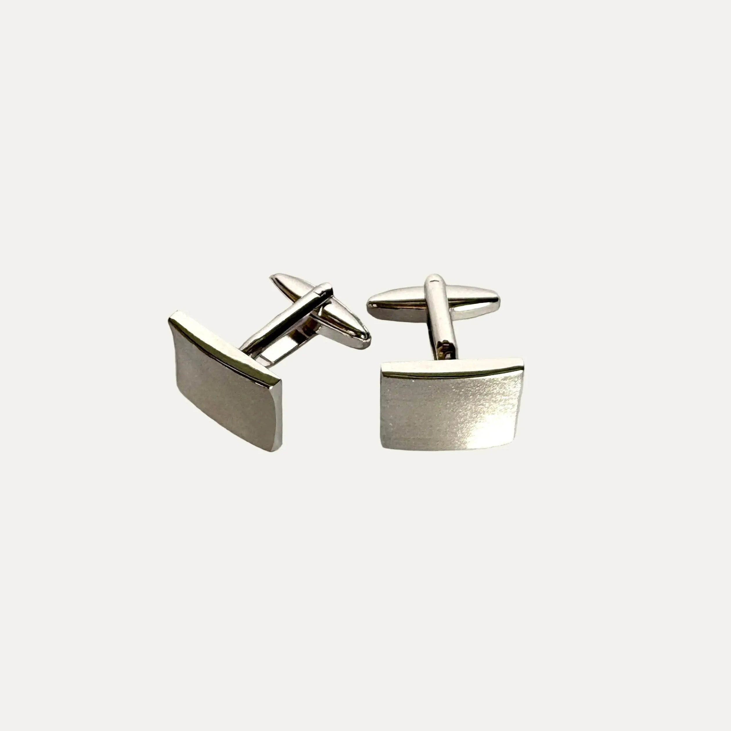 Brushed Silver Rectangle Cuff Link harsunaustralia