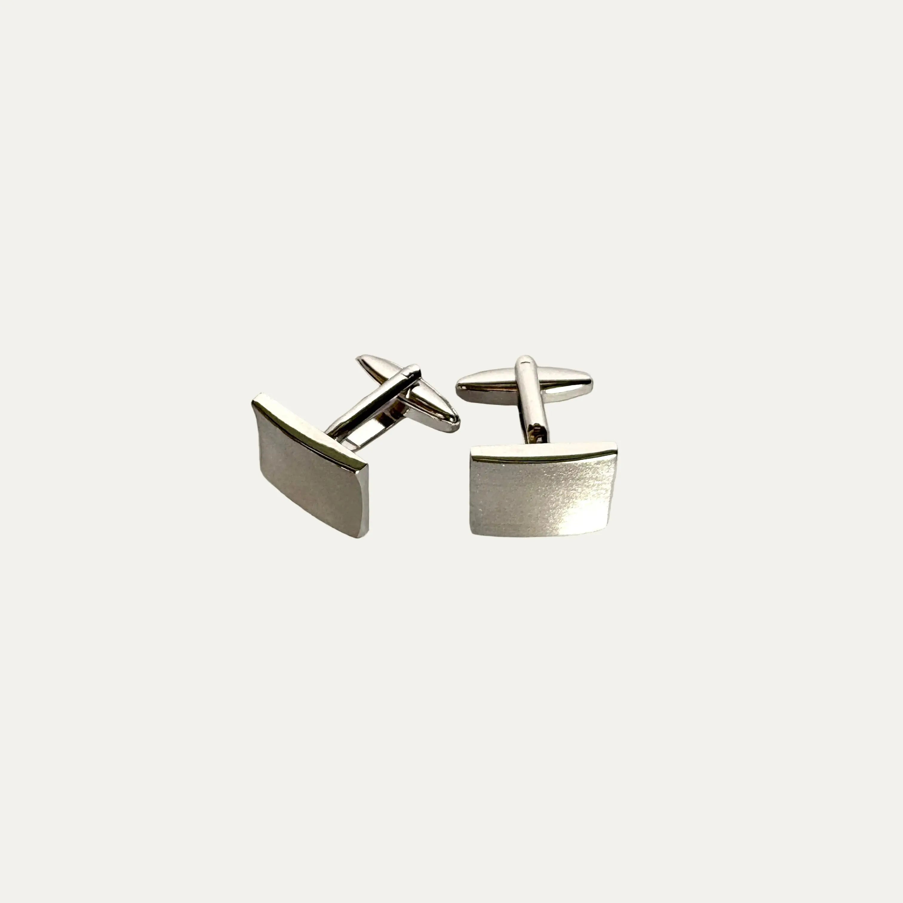 Brushed Silver Rectangle Cuff Link harsunaustralia