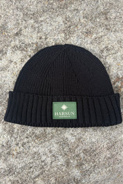 Fisherman Merino Beanie Black