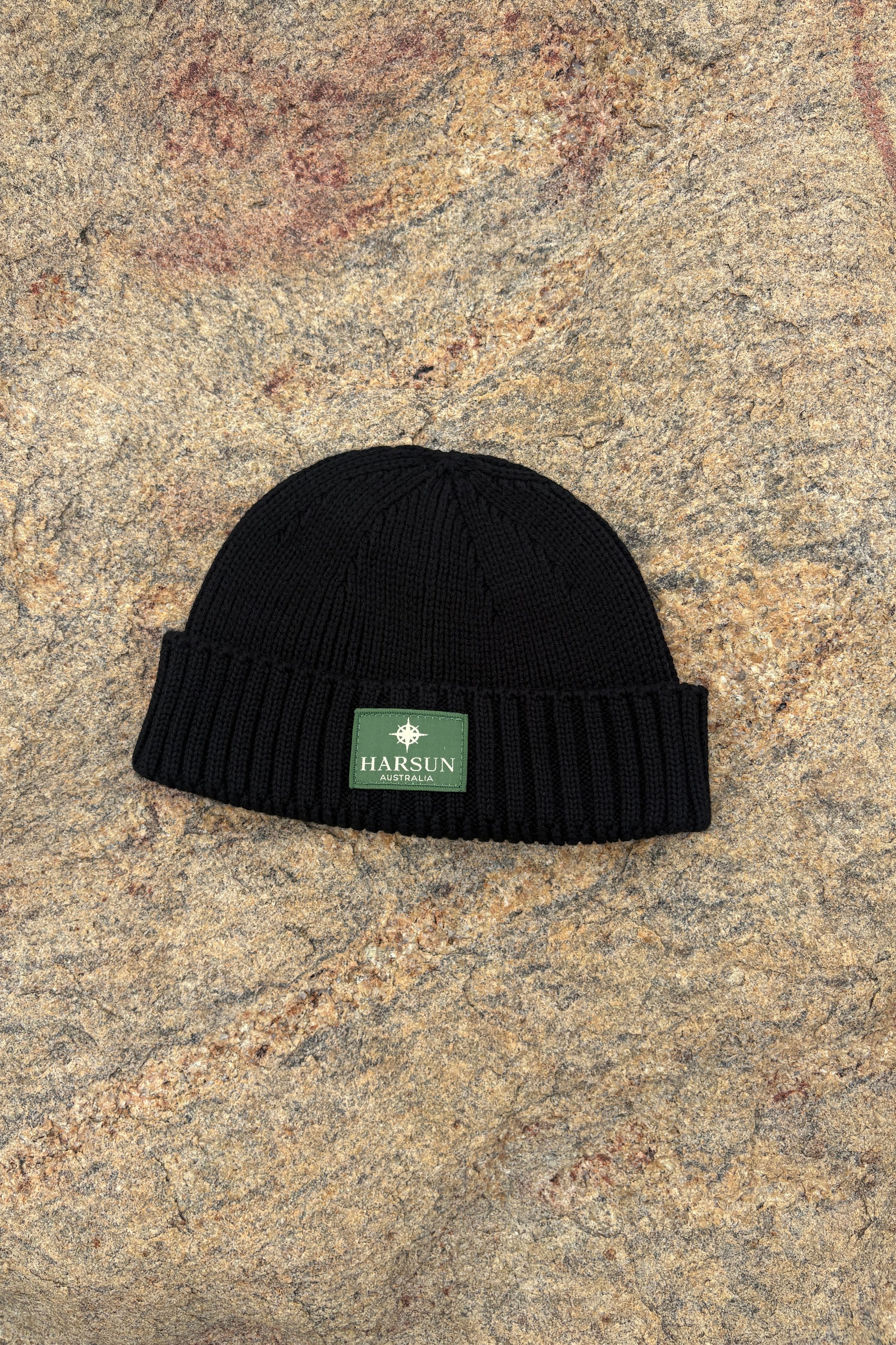 Fisherman Merino Beanie Black